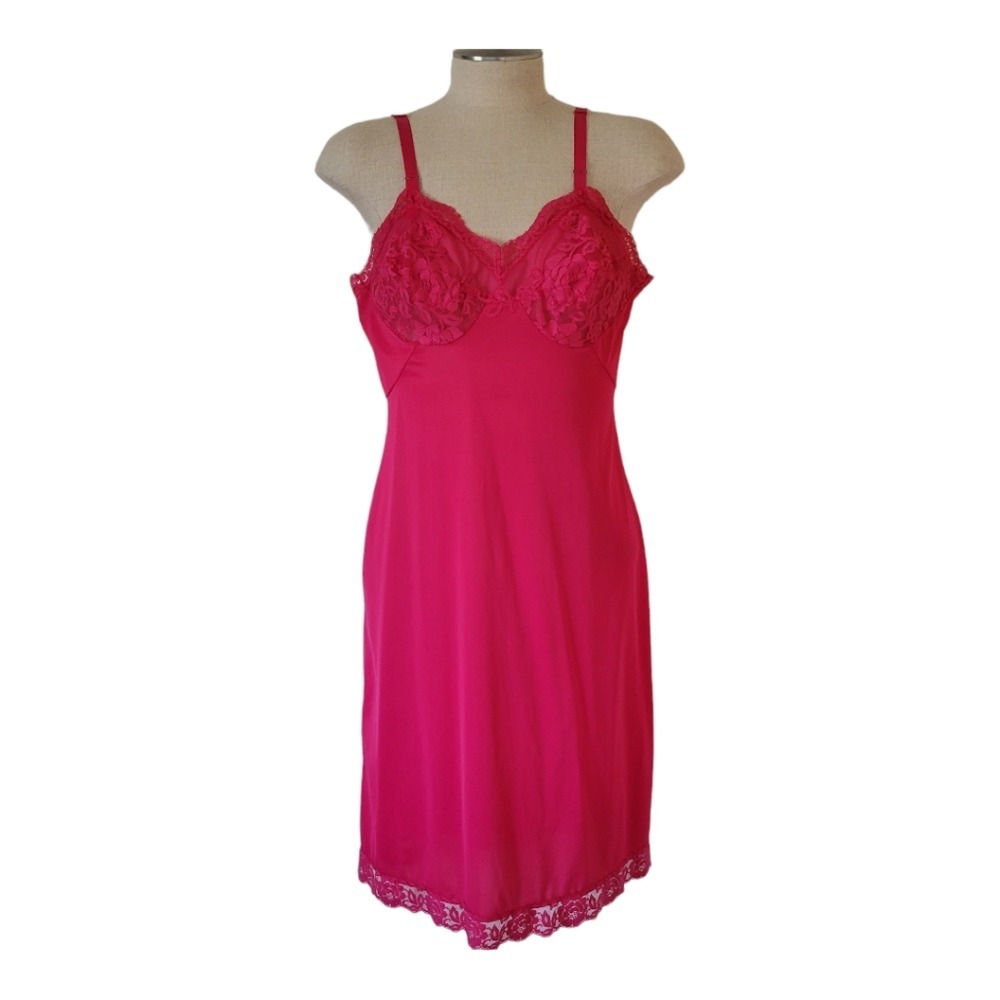 Vintage Gossard Artemis Pink Slip Dress Lace Trim Bust Size‎ 34 Small